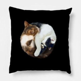 Yin Yang, Cats Cat Lover Kitten,  Chinese Symbol Pillow