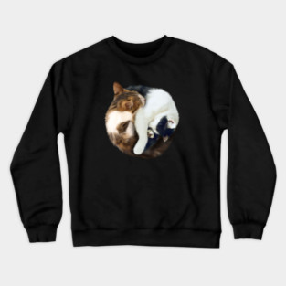 Yin Yang, Cats Cat Lover Kitten,  Chinese Symbol Crewneck Sweatshirt