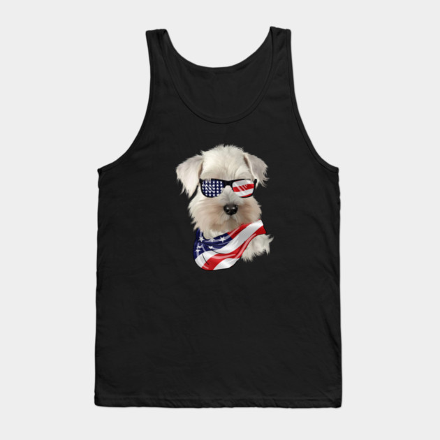 West Highland White Terrier Dog, USA Flag, American Dog Tank Top by logiamerch