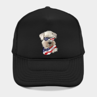 West Highland White Terrier Dog, USA Flag, American Dog Hat