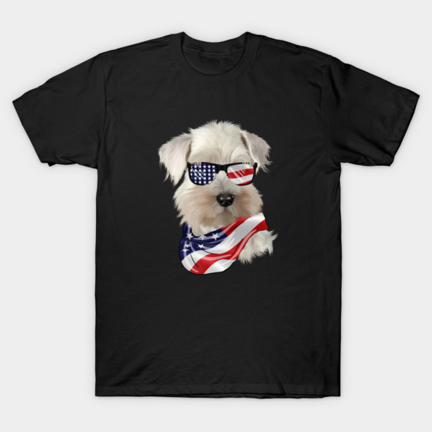 West Highland White Terrier Dog, USA Flag, American Dog T-Shirt by logiamerch