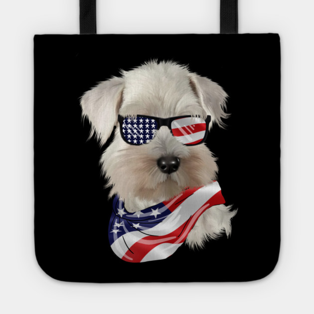 West Highland White Terrier Dog, USA Flag, American Dog Tote by logiamerch