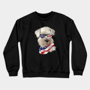West Highland White Terrier Dog, USA Flag, American Dog Crewneck Sweatshirt