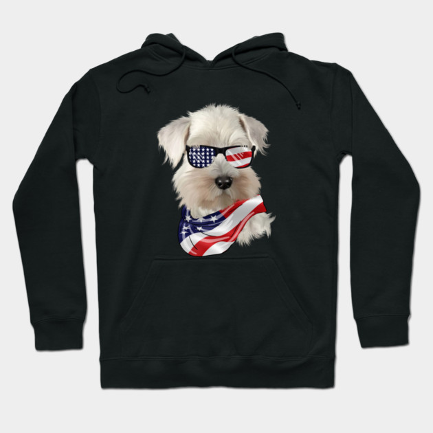 West Highland White Terrier Dog, USA Flag, American Dog Hoodie by logiamerch