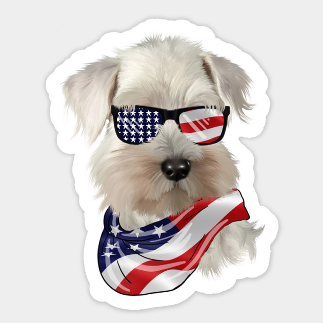 West Highland White Terrier Dog, USA Flag, American Dog Sticker by logiamerch