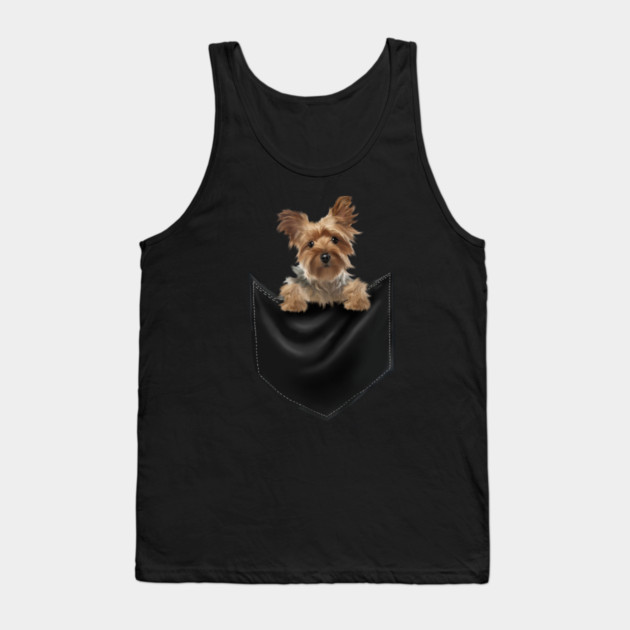 Yorkshire Terrier Dog Inside Pocket, Love Yorkies Tank Top by logiamerch
