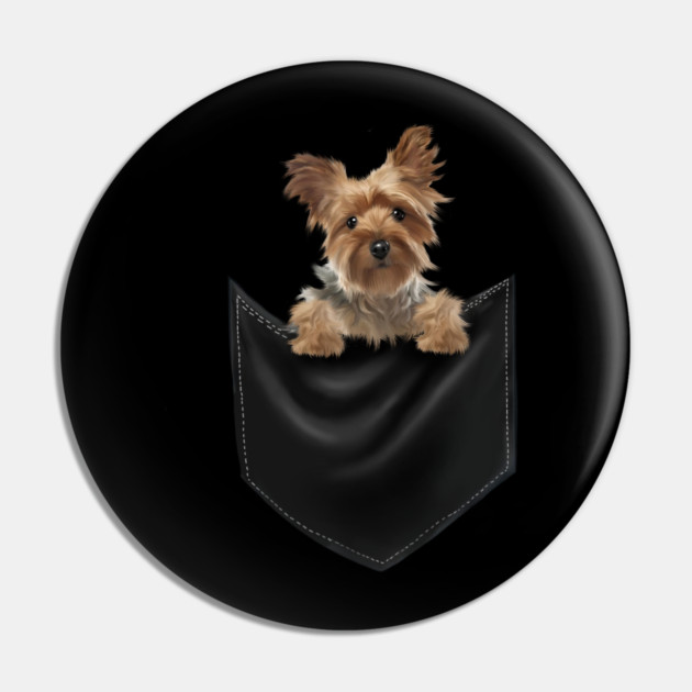 Yorkshire Terrier Dog Inside Pocket, Love Yorkies Pin by logiamerch