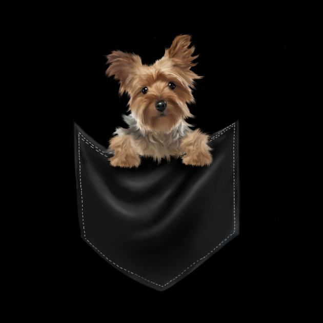 Yorkshire Terrier Dog Inside Pocket, Love Yorkies by logiamerch
