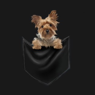 Yorkshire Terrier Dog Inside Pocket, Love Yorkies T-Shirt