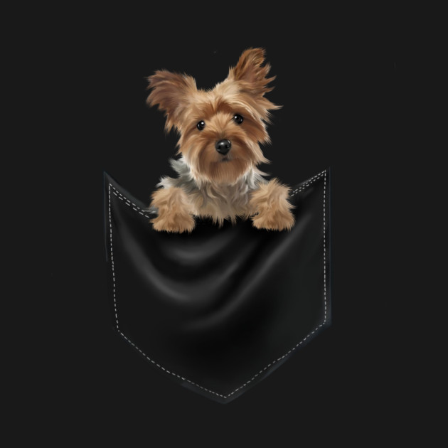 Yorkshire Terrier Dog Inside Pocket, Love Yorkies by logiamerch
