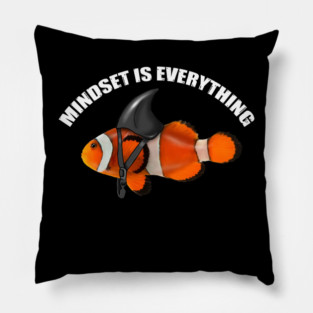 Mindset Motivational quote Cute Goldfish Shar Pillow