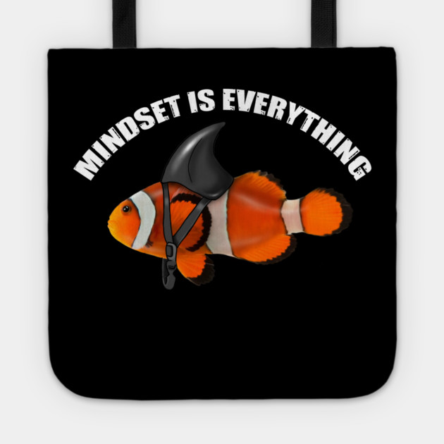 Mindset Motivational quote Cute Goldfish Shar Tote by logiamerch
