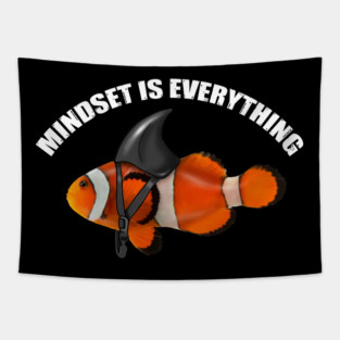 Mindset Motivational quote Cute Goldfish Shar Tapestry