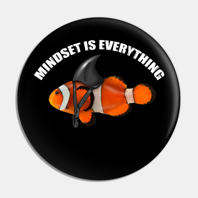 Mindset Motivational quote Cute Goldfish Shar Pin by logiamerch