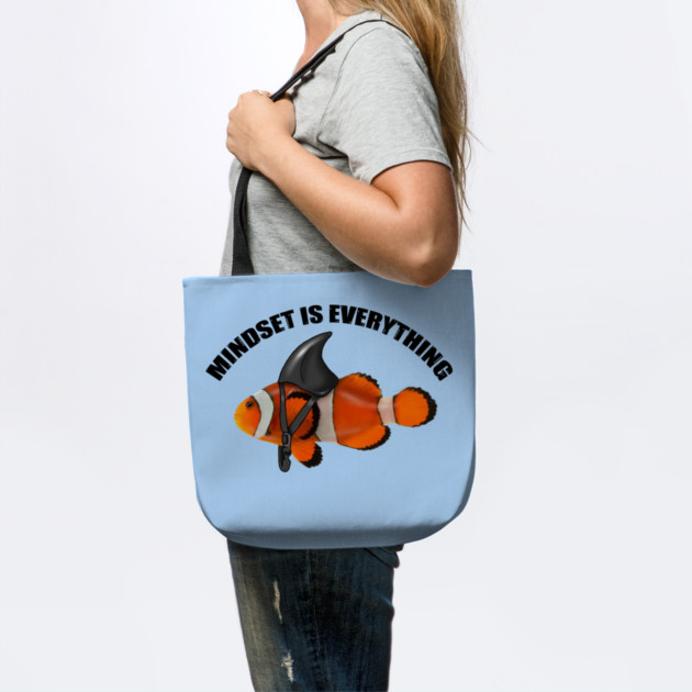 Clownfish Shark Mindset Motivational quote by logiamerch
