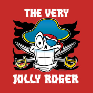 The Very Jolly Roger Pirate Skull Cartoon T-Shirt