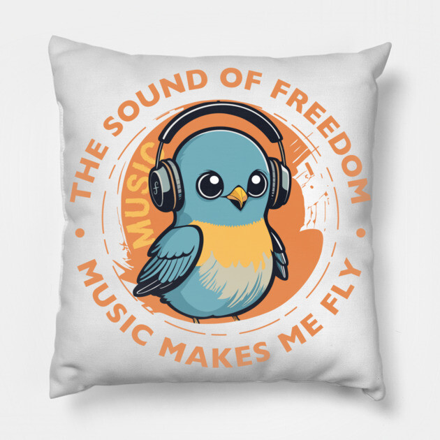 Music Makes Me Fly. Baby Bird Pillow by filiposwear