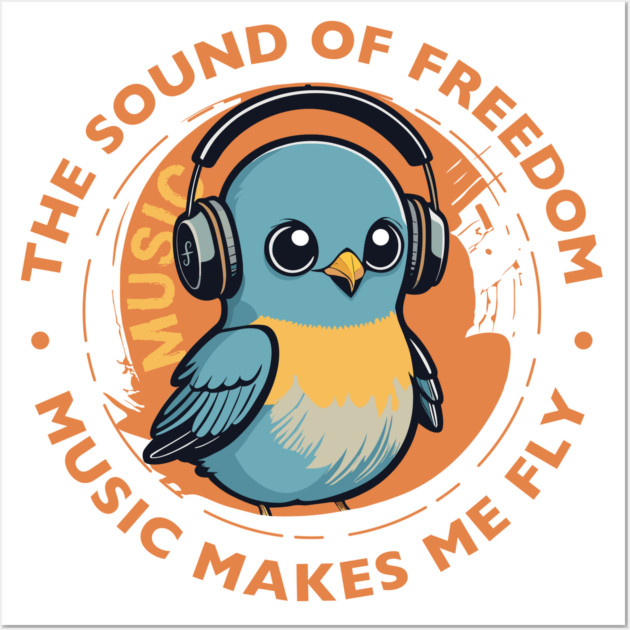 Music Makes Me Fly. Baby Bird Wall Art by filiposwear