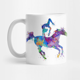 Girl Equestrian Vaulting Watercolor Mug