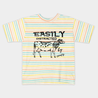 easily distracted by cows Kids T-Shirt