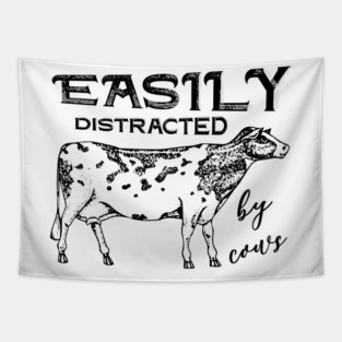 easily distracted by cows Tapestry