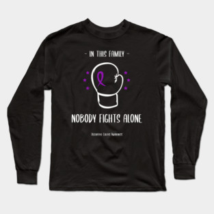 In This Family Nobody Fights Alone. Ulcerative Colitis Awareness Long Sleeve T-Shirt