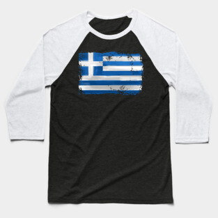 Greece Flag Baseball T-Shirt