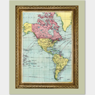 Amercia Vintage Map V01 Posters and Art