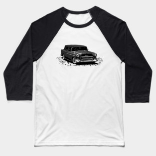 Black 55 Chevy Nomad Baseball T-Shirt