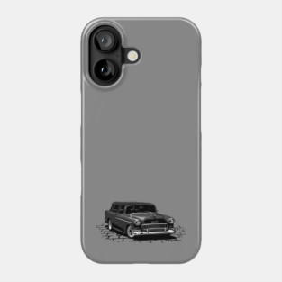Black 55 Chevy Nomad Phone Case