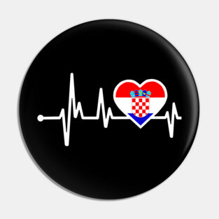 Croatia Heartbeat Flag Pin
