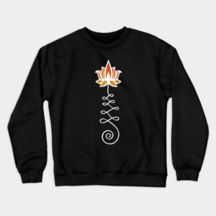 White Lotus Flower Unalome Crewneck Sweatshirt