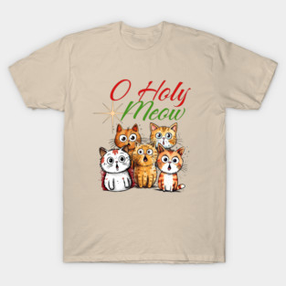 O Holy Meow Christmas Design T-Shirt