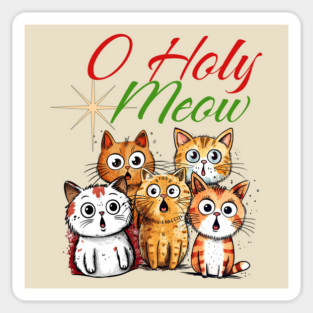 O Holy Meow Christmas Design Magnet