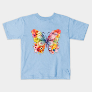Beautiful Butterfly of Flowers Kids T-Shirt
