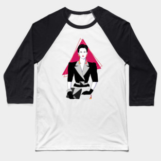 Office Lady 80s Patrick Nagel Baseball T-Shirt
