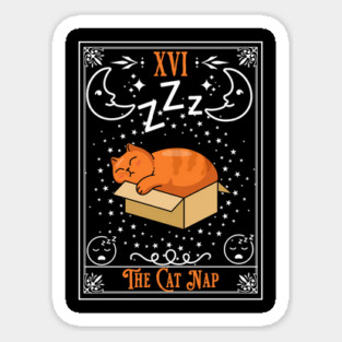 The Cat Nap Tarot Card Sticker