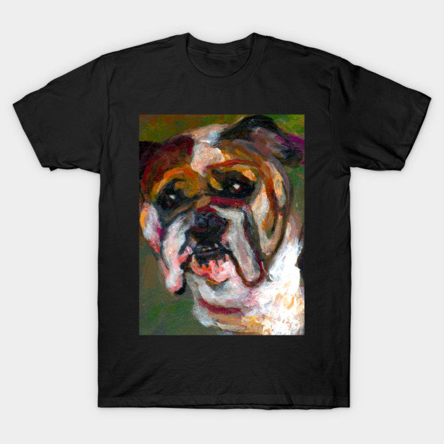 Adorable Dog Art - A Must-Have for Dog Lovers! Bulldog Portrait T-Shirt by DonWillisJrArt