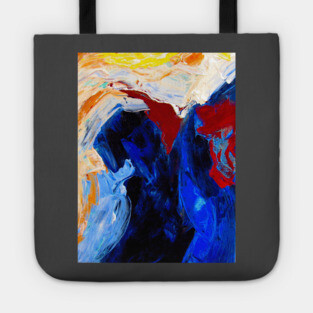 Vibrant  Blue Abtract Painting Tote