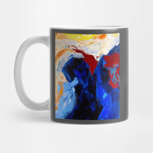 Vibrant  Blue Abtract Painting Mug