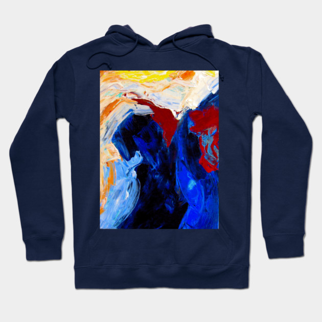 Vibrant  Blue Abtract Painting Hoodie by DonWillisJrArt