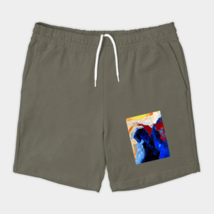 Vibrant  Blue Abtract Painting Shorts