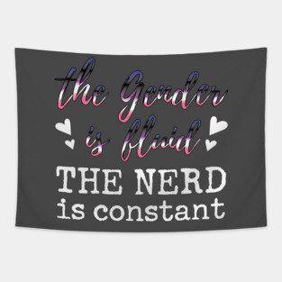 Fluid Gender, Constant Nerd (white) Tapestry