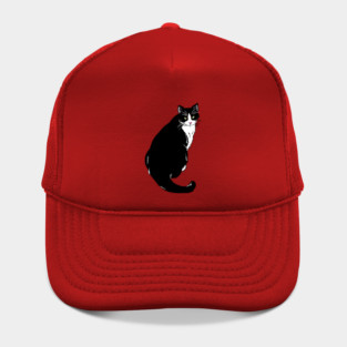 Cute Tuxedo Cat Illustration Hat