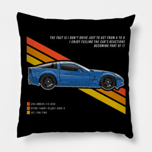 Blue Corvette Pillow