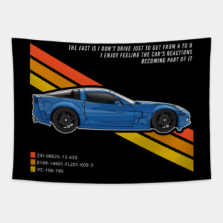 Blue Corvette Tapestry
