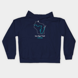 Route Map of the Ice Age Trail Kids Hoodie