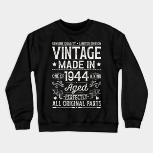 Vintage 1944 80th Birthday Crewneck Sweatshirt