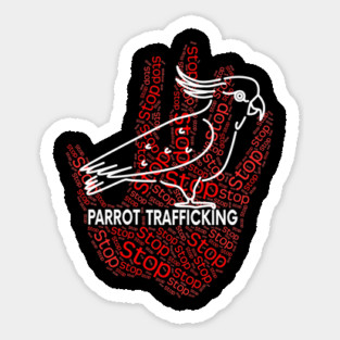Cockatoo Parrot Stop Trafficking Sticker