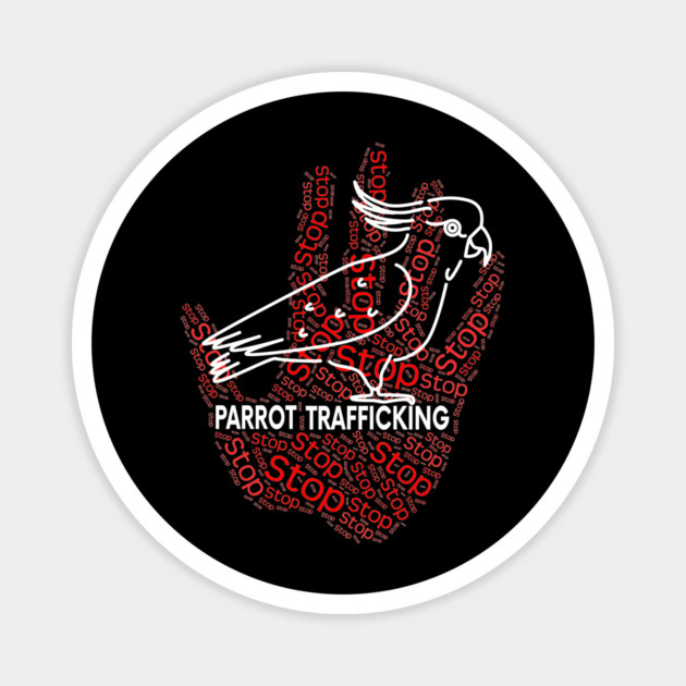 Cockatoo Parrot Stop Trafficking Magnet by Einstein Parrot